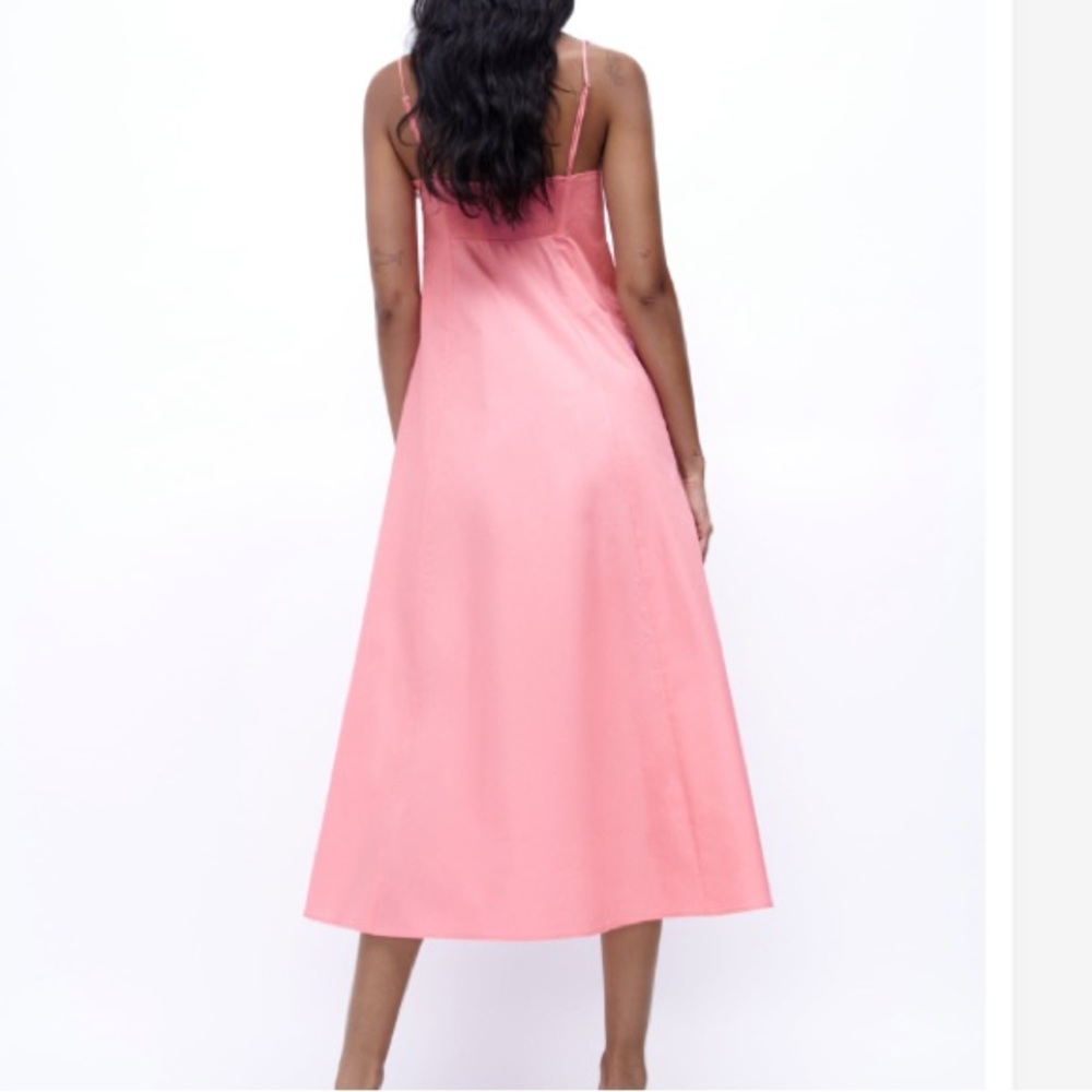 ZARA pink poplin midi dress - Picture 7 of 11